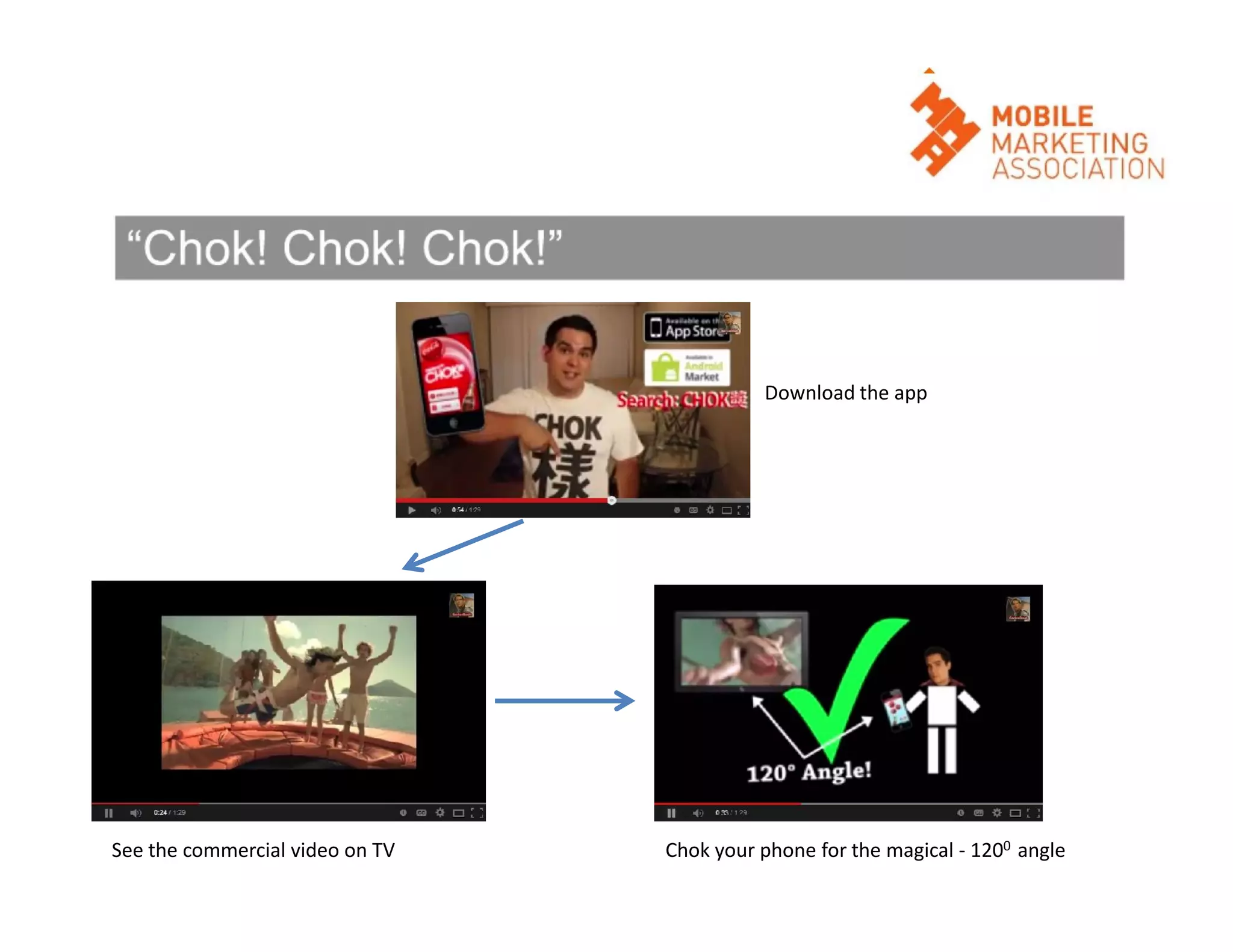 Download the app

See the commercial video on TV

Chok your phone for the magical - 1200 angle

 