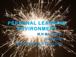 PERSONAL LEARNING
ENVIRONMENT
M.N MASHEGO
201120558
PROFESSIONAL STUDIES 3A
 