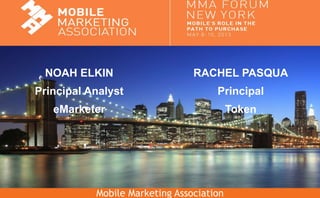 Mobile Marketing Association
RACHEL PASQUA
Principal
Token
NOAH ELKIN
Principal Analyst
eMarketer
 