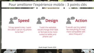 Pour améliorer l’expérience mobile : 3 points clés 
Etude Google Traveler 2014  