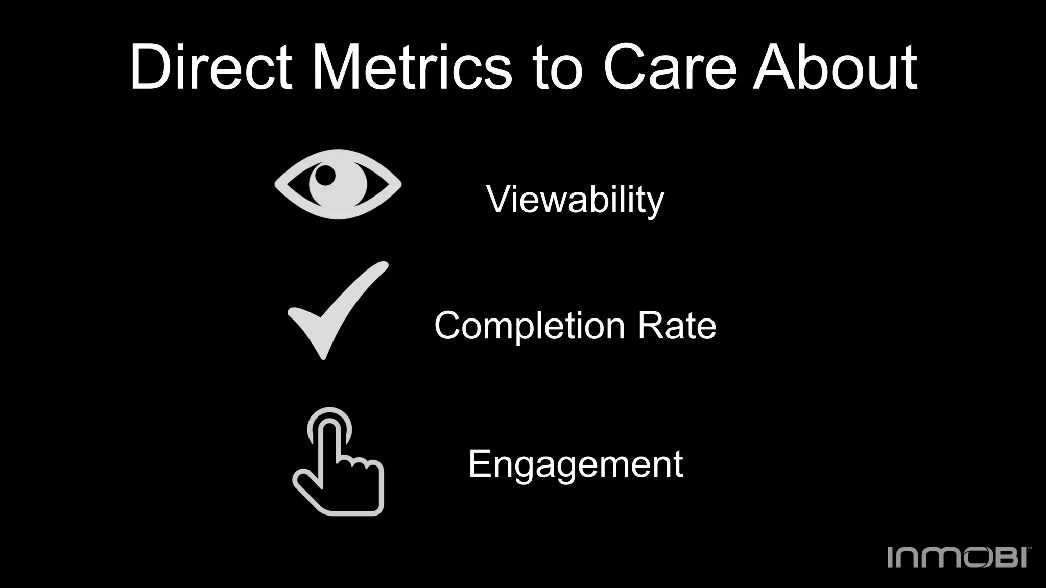 Direct Metrics to Care About
Viewability
Completion Rate
Engagement
 