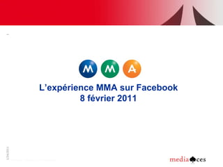 1




                                L’expérience MMA sur Facebook
                                         8 février 2011
1/24/2011




            Eurapco - Creating value together
 