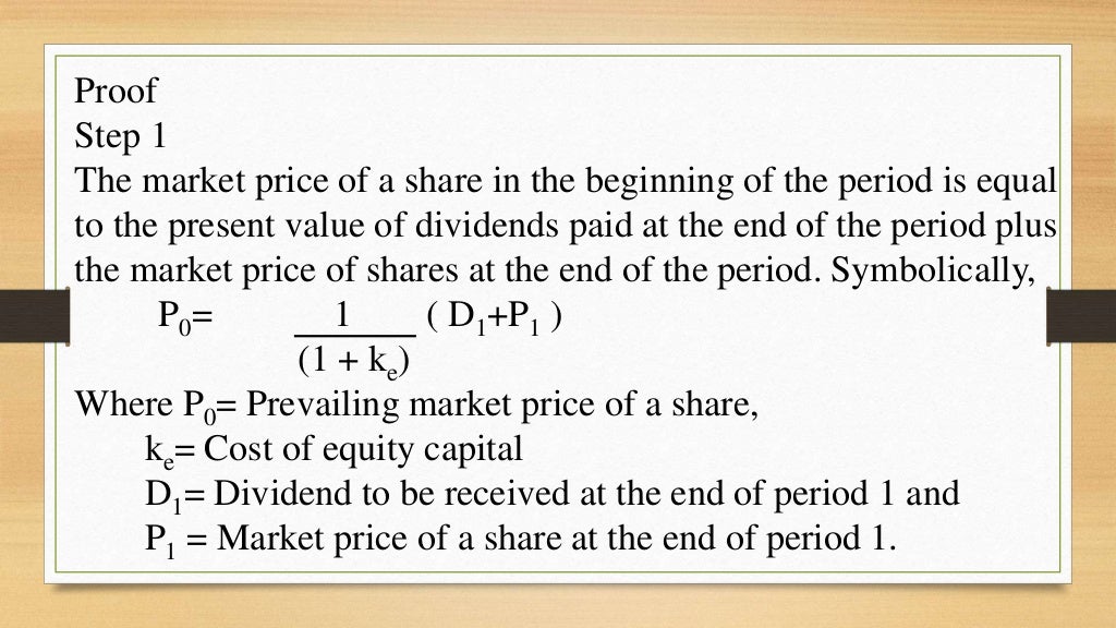 Mm approach of dividend policy