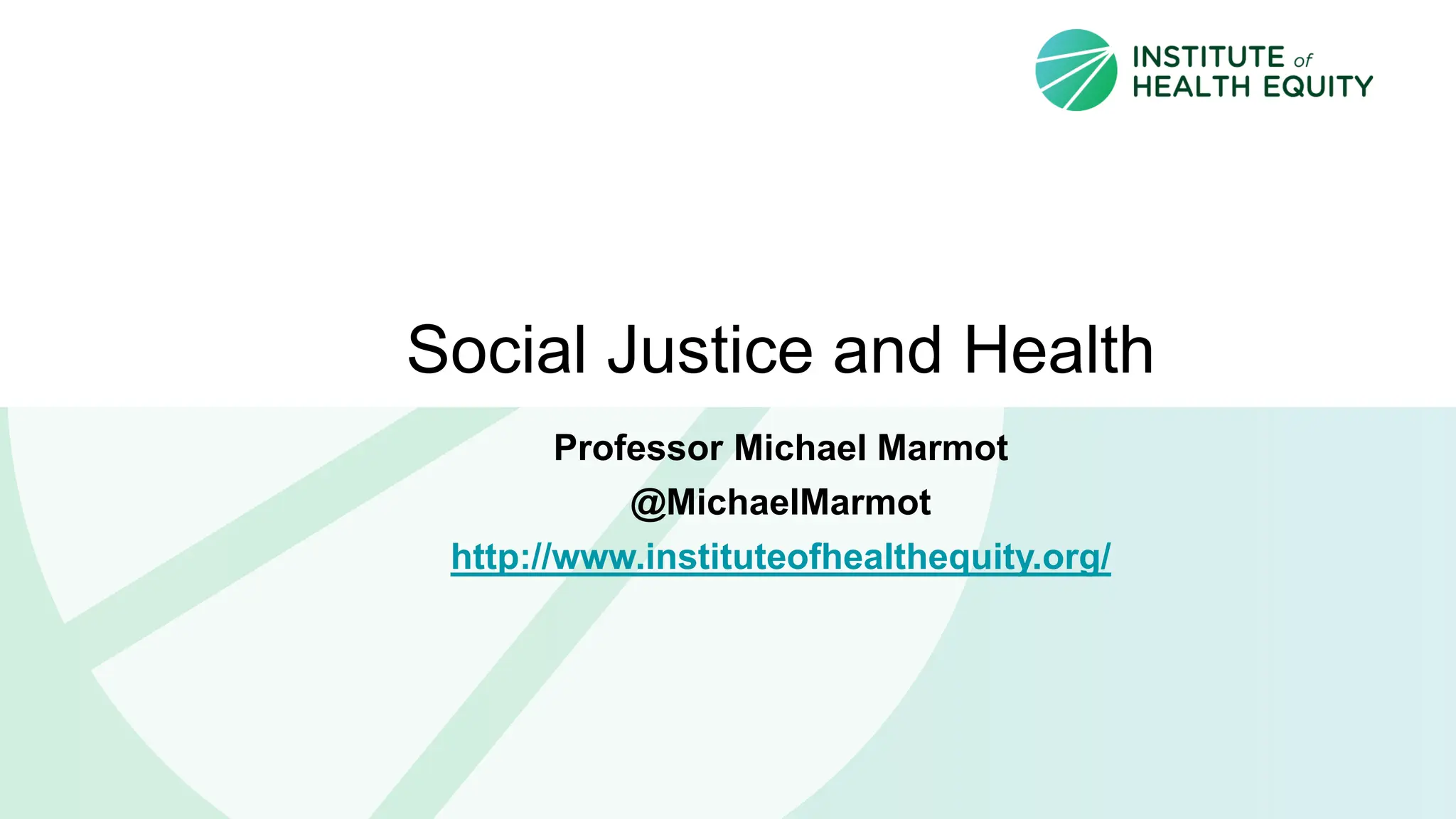 14:00 Social Justice and Health Equity (M Marmot) | PDF