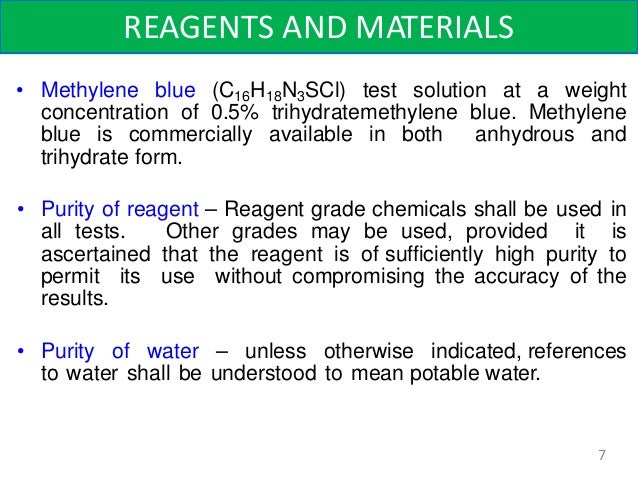Modified Methylene Blue Mmb Test Procedure