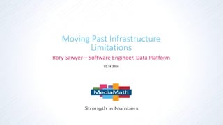 ©2016 MediaMath Inc. 1
02.16.2016
Rory Sawyer – Software Engineer, Data Platform
Moving Past Infrastructure
Limitations
 