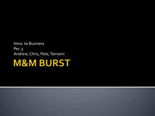 M&M BURST Intro. to Business Per. 5 Andrew, Chris, Pete, Tamami 