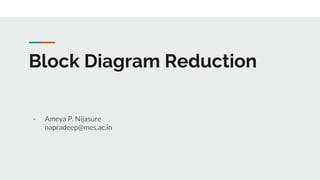Block diagram reduction - Basics | PPTX