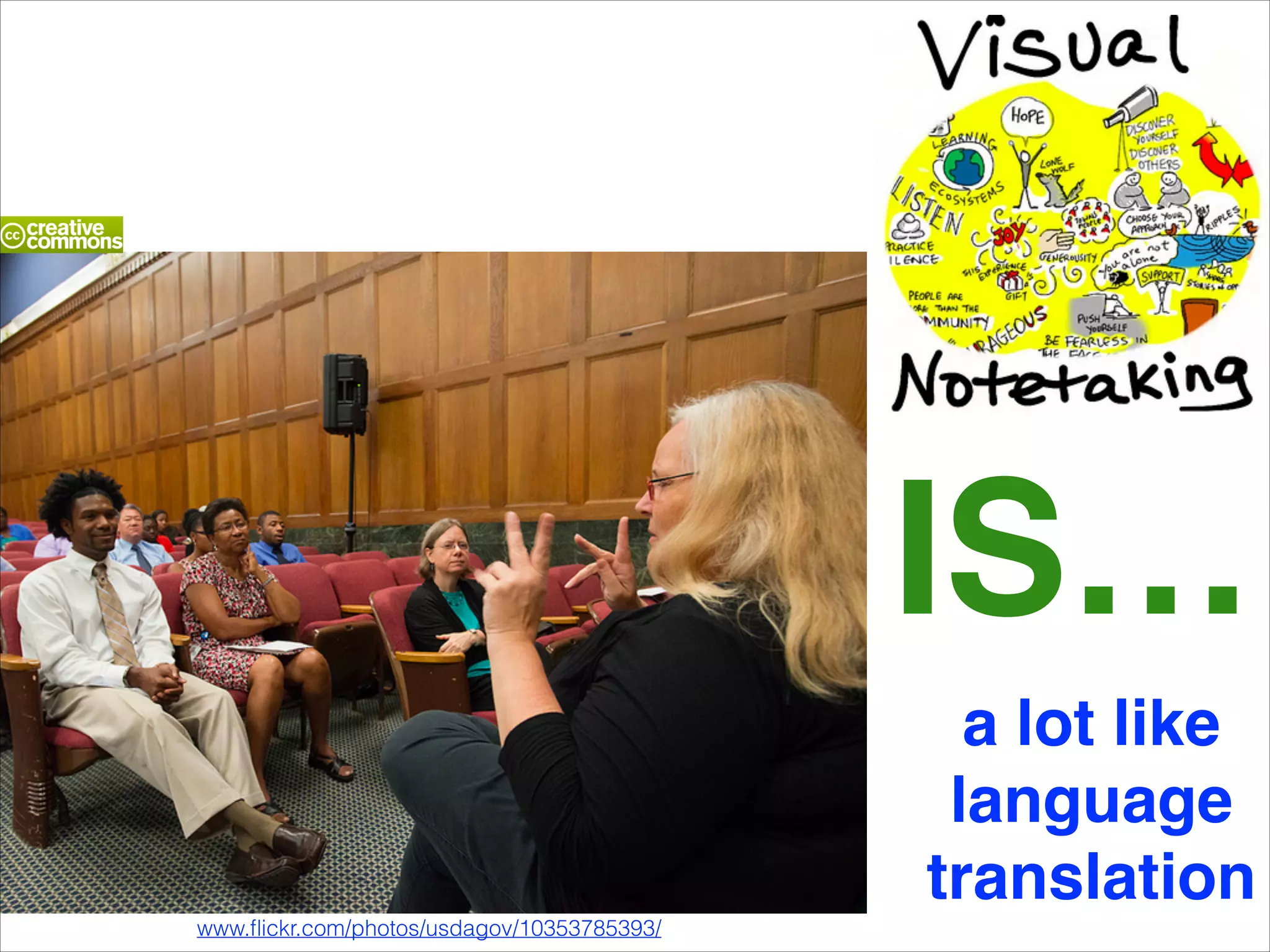 IS…
a lot like!
language!
translation
www.ﬂickr.com/photos/usdagov/10353785393/

 