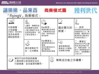 Minimum cost, Maximum ROI, Digital Consulting & Solutions 
Private and confidential © 2009-2014 MinMax Digital Consulting CO., LTD. 
商業模式圖  