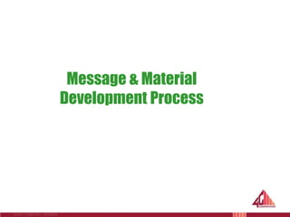 Message & Material
Development Process
 