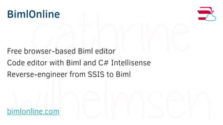BimlStudio
Licensed full-featured development environment for Biml
Visual designer and metadata modeling
Full-stack automa...