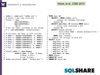 Howe, et al., CISE 2013
 