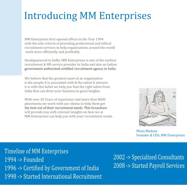 mm enterprises recruitment agency in india company brochure recruitment agency brochure