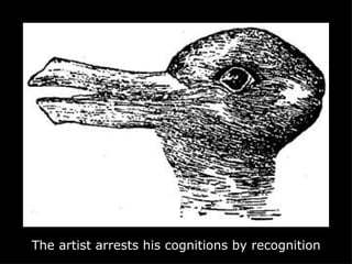 The artist arrests his cognitions by recognition 