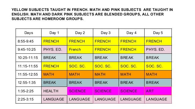 mme lemire s grade 5 efsl schedule 2013 2014 update 2 subject schedule
