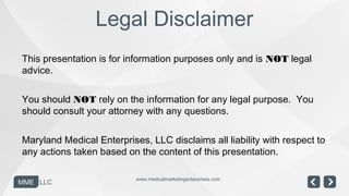 Legal Disclaimer
This presentation is for information purposes only and is NOT legal
advice.


You should NOT rely on the ...