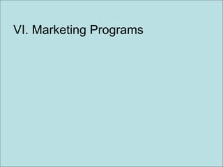 VI. Marketing Programs 