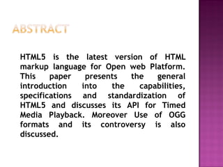HTML5 and Timed Media Playback | PDF