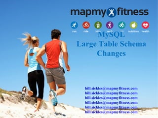 MySQL
Large Table Schema
Changes



bill.sickles@mapmyfitness.com
 