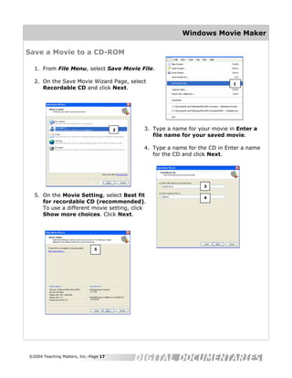 Movie Maker Help Sheet