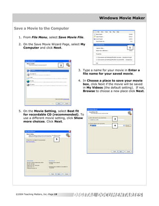 Movie Maker Help Sheet