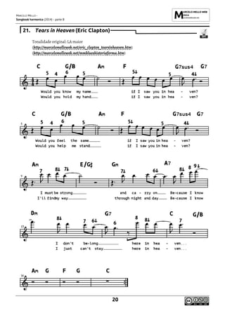 MARCELO MELLO -
Songbook harmonica (2014) - parte B
20
21. Tears in Heaven (Eric Clapton)
Tonalidade original: LA maior
(http://marcelomelloweb.net/eric_clapton_tearsinheaven.htm)
(http://marcelomelloweb.net/mmblueshistoriaforma.htm)
 