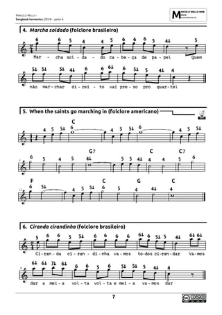 MARCELO MELLO -
Songbook harmonica (2014) - parte A
7
4. Marcha soldado (folclore brasileiro)
5. When the saints go marching in (folclore americano)
6. Ciranda cirandinha (folclore brasileiro)
 