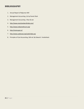 Management Accounting Project | PDF