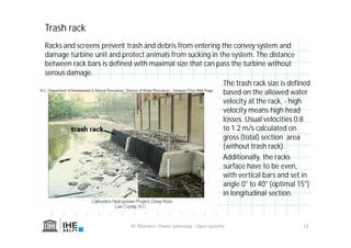 Trash Rack Engineering Equation Comprehensive Overview of Open Power Waterways and Hydropower Systems | PDF