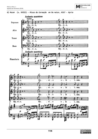 MARCELO MELLO -
Apostila de Harmonia (2014)
114
d) MOZART (s. XVIII) - Missa da Coroação em Do maior, K317 - Kyrie
 