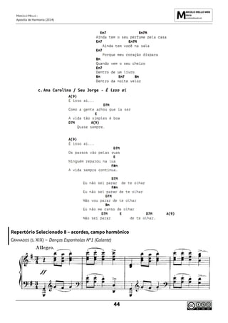 MARCELO MELLO -
Apostila de Harmonia (2014)
44
c. Ana Carolina / Seu Jorge - É isso aí
Repertório Selecionado 8 – acordes, campo harmônico
GRANADOS (S. XIX) – Danças Espanholas Nº1 (Galante)
 
