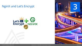 © OPITZ CONSULTING 2018 Seite 24
NginX und Let‘s Encrypt
3
Dockerize It – Mit APEX in die Amazon Cloud
 