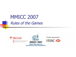 MMICC 2007 Rules of the Games   