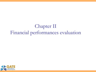 Chapter II Financial performances evaluation 