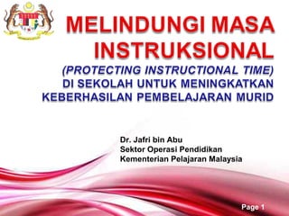 Free Powerpoint Templates
Page 1
Dr. Jafri bin Abu
Sektor Operasi Pendidikan
Kementerian Pelajaran Malaysia
 