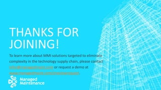 MMI Webinar: 5 Steps to Maximize Recurring Revenues with Service Renewal Automation 