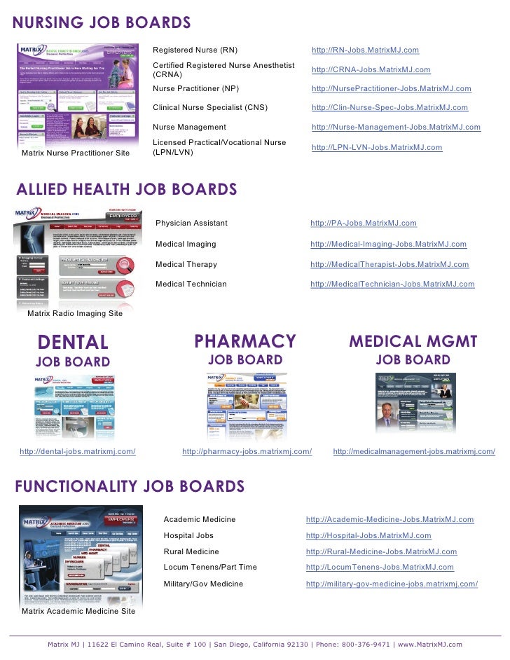 Matrix Medical Jobs company/product data