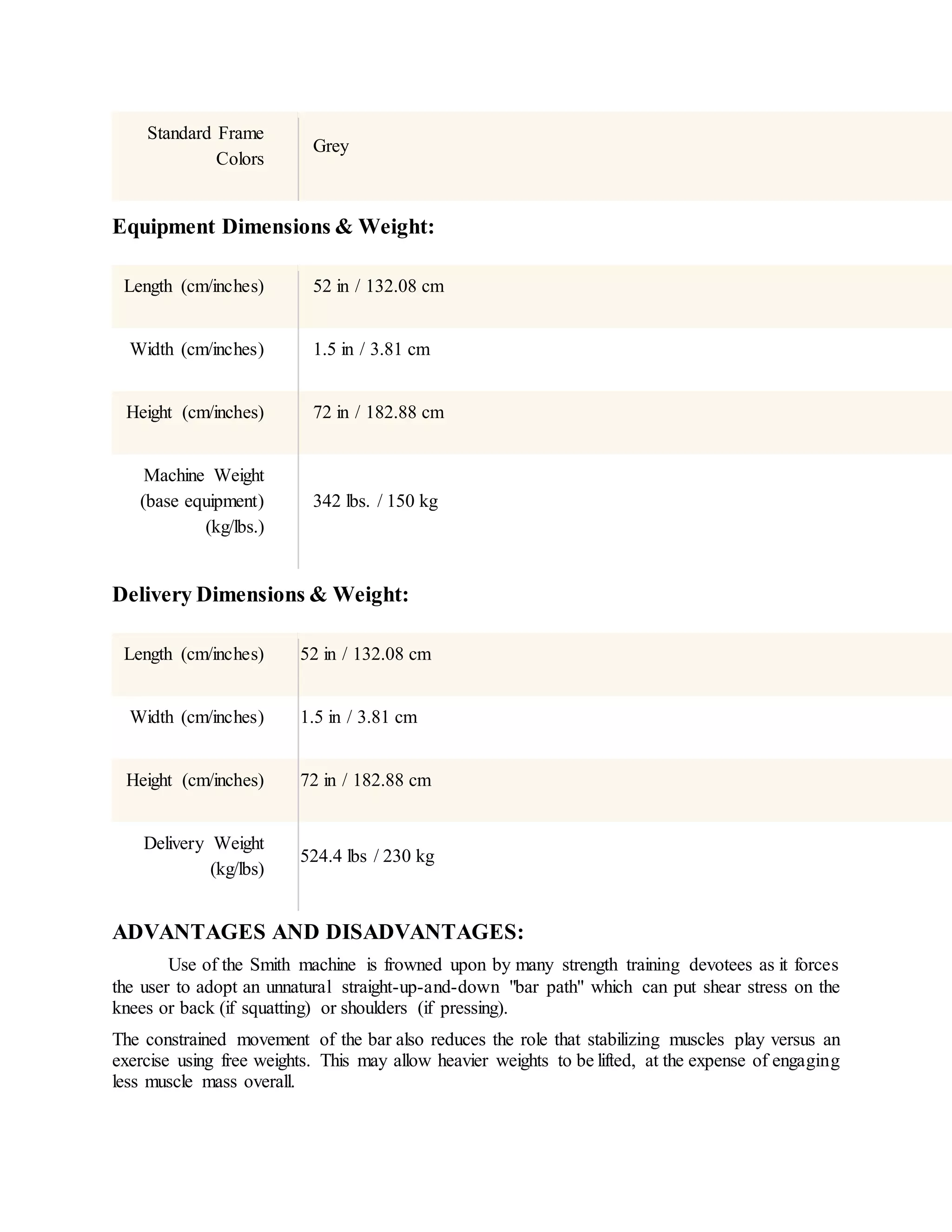 Stress Analysis of Smith Machine (Gym Equipment) | DOCX