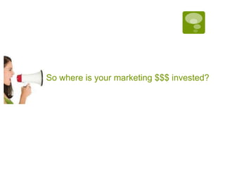 So where is your marketing $$$ invested?
 