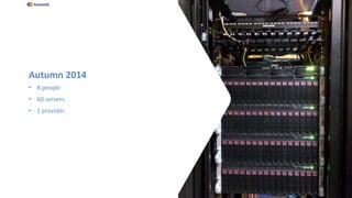 Autumn 2014
• 8 people
• 60 servers
• 1 provider
 
