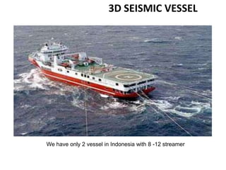 3D SEISMIC VESSEL
We have only 2 vessel in Indonesia with 8 -12 streamer
 