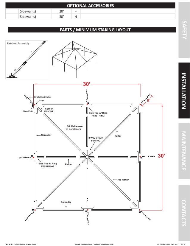 30 x 30 Frame Tent Installation Instructions