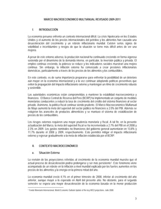 marco multianual macroeconomico 2009-2011