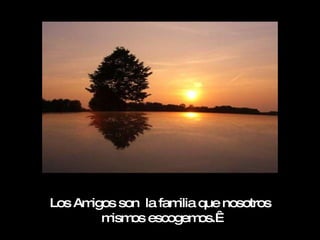 Los Amigos son  la familia que nosotros mismos escogemos.  