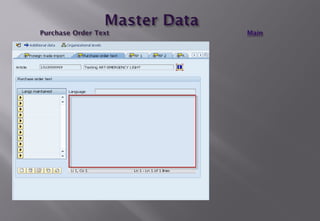 Master Data in Material Management