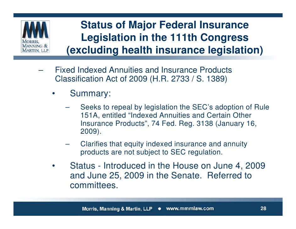 The Federal Regulation Of Insurance