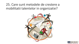 25. Care sunt metodele de crestere a
mobilitatii talentelor in organizatie?
 