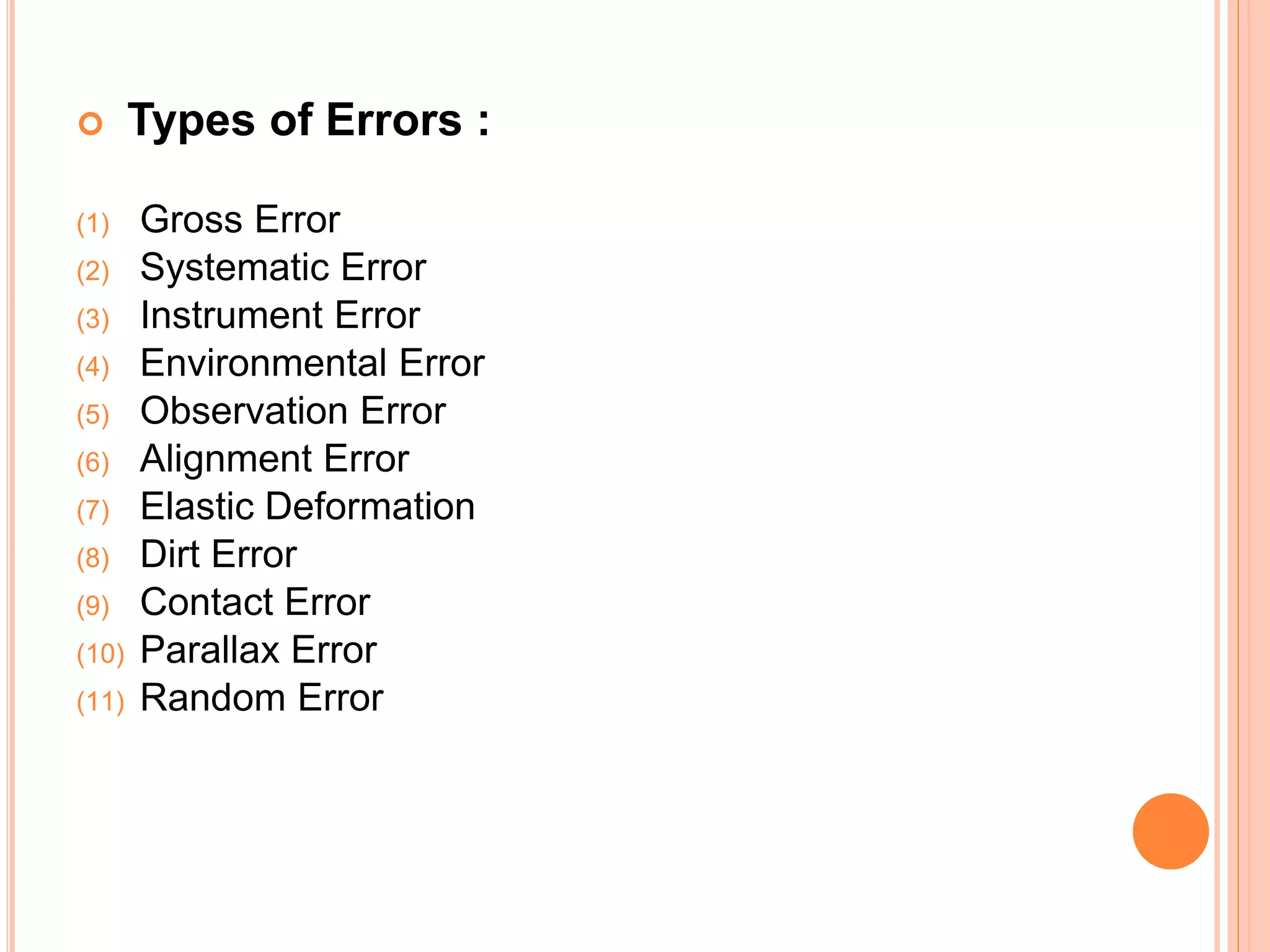 Types of Error in Mechanical Measurement & Metrology (MMM) | PPTX ...