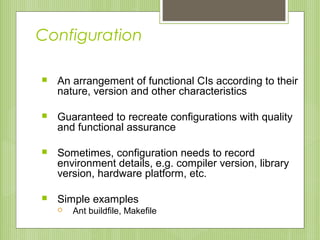 A Brief Introduction to Software Configuration Management | PPT